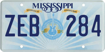 MS license plate ZEB284