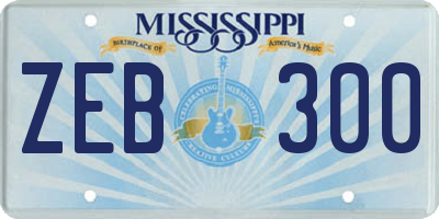 MS license plate ZEB300