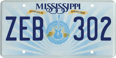 MS license plate ZEB302