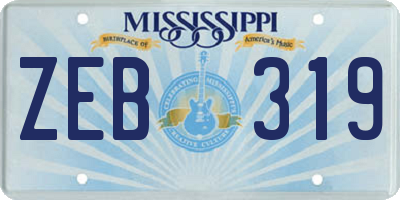 MS license plate ZEB319
