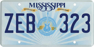 MS license plate ZEB323