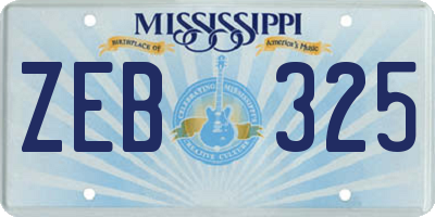 MS license plate ZEB325