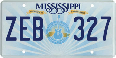 MS license plate ZEB327