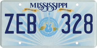 MS license plate ZEB328