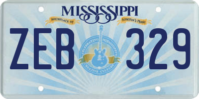 MS license plate ZEB329