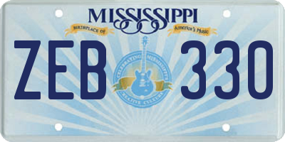 MS license plate ZEB330