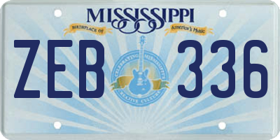 MS license plate ZEB336