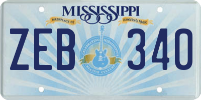 MS license plate ZEB340