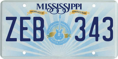 MS license plate ZEB343