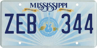 MS license plate ZEB344