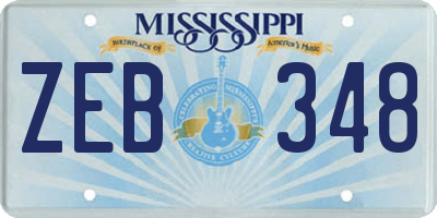 MS license plate ZEB348