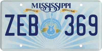 MS license plate ZEB369