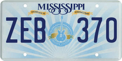 MS license plate ZEB370