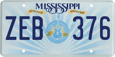 MS license plate ZEB376