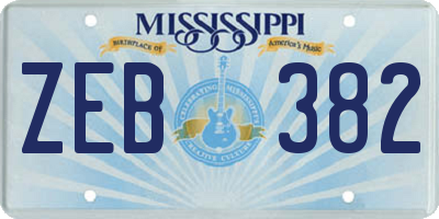 MS license plate ZEB382