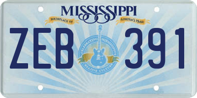 MS license plate ZEB391