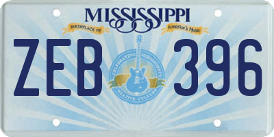 MS license plate ZEB396