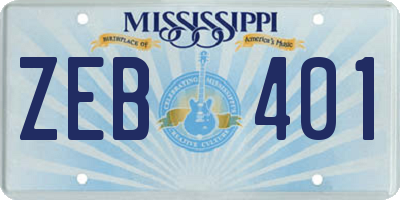 MS license plate ZEB401