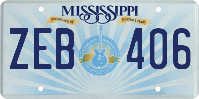 MS license plate ZEB406