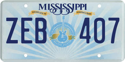 MS license plate ZEB407