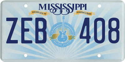 MS license plate ZEB408