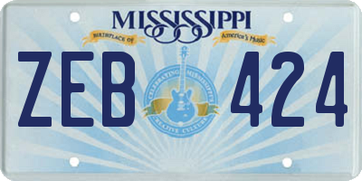 MS license plate ZEB424