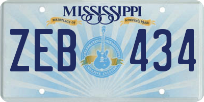 MS license plate ZEB434