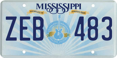 MS license plate ZEB483