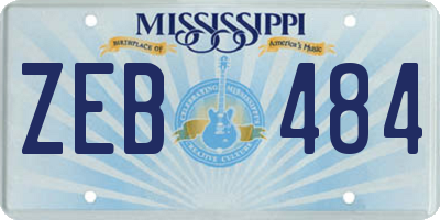 MS license plate ZEB484