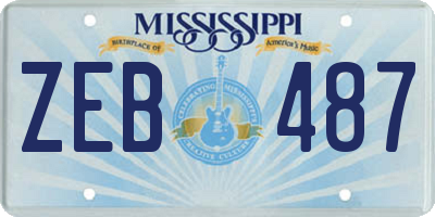 MS license plate ZEB487