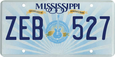 MS license plate ZEB527