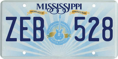 MS license plate ZEB528