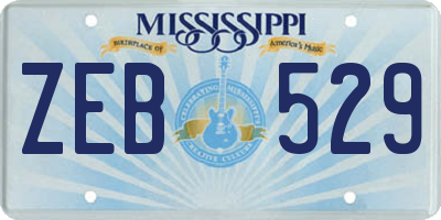 MS license plate ZEB529