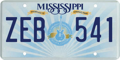 MS license plate ZEB541