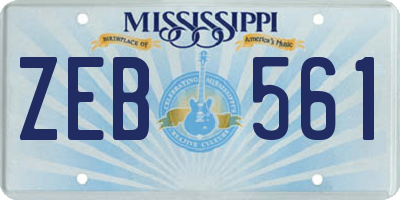 MS license plate ZEB561