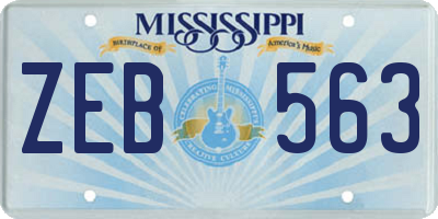 MS license plate ZEB563
