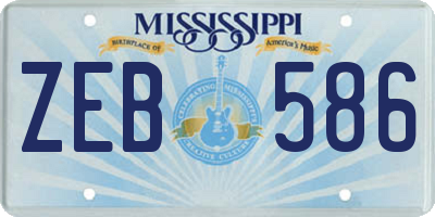 MS license plate ZEB586