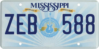 MS license plate ZEB588
