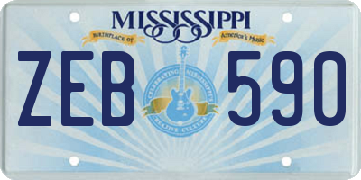 MS license plate ZEB590