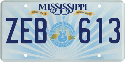 MS license plate ZEB613