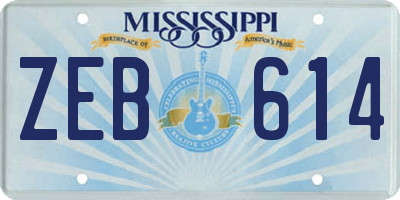 MS license plate ZEB614