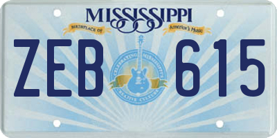 MS license plate ZEB615