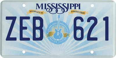 MS license plate ZEB621