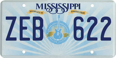 MS license plate ZEB622