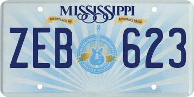 MS license plate ZEB623