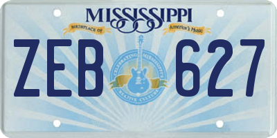 MS license plate ZEB627