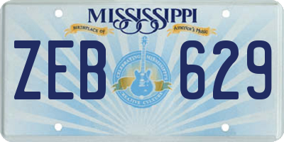 MS license plate ZEB629