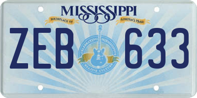MS license plate ZEB633