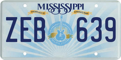MS license plate ZEB639
