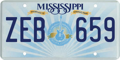 MS license plate ZEB659